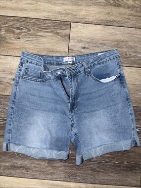 Vigoss Light Blue Denim Roll Cuff Jean Shorts
